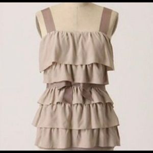 Bordeaux Tiered Silk Ruffle Top